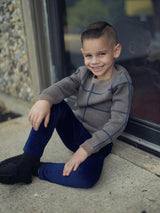Boys Velour Straight Leg Dress Pants