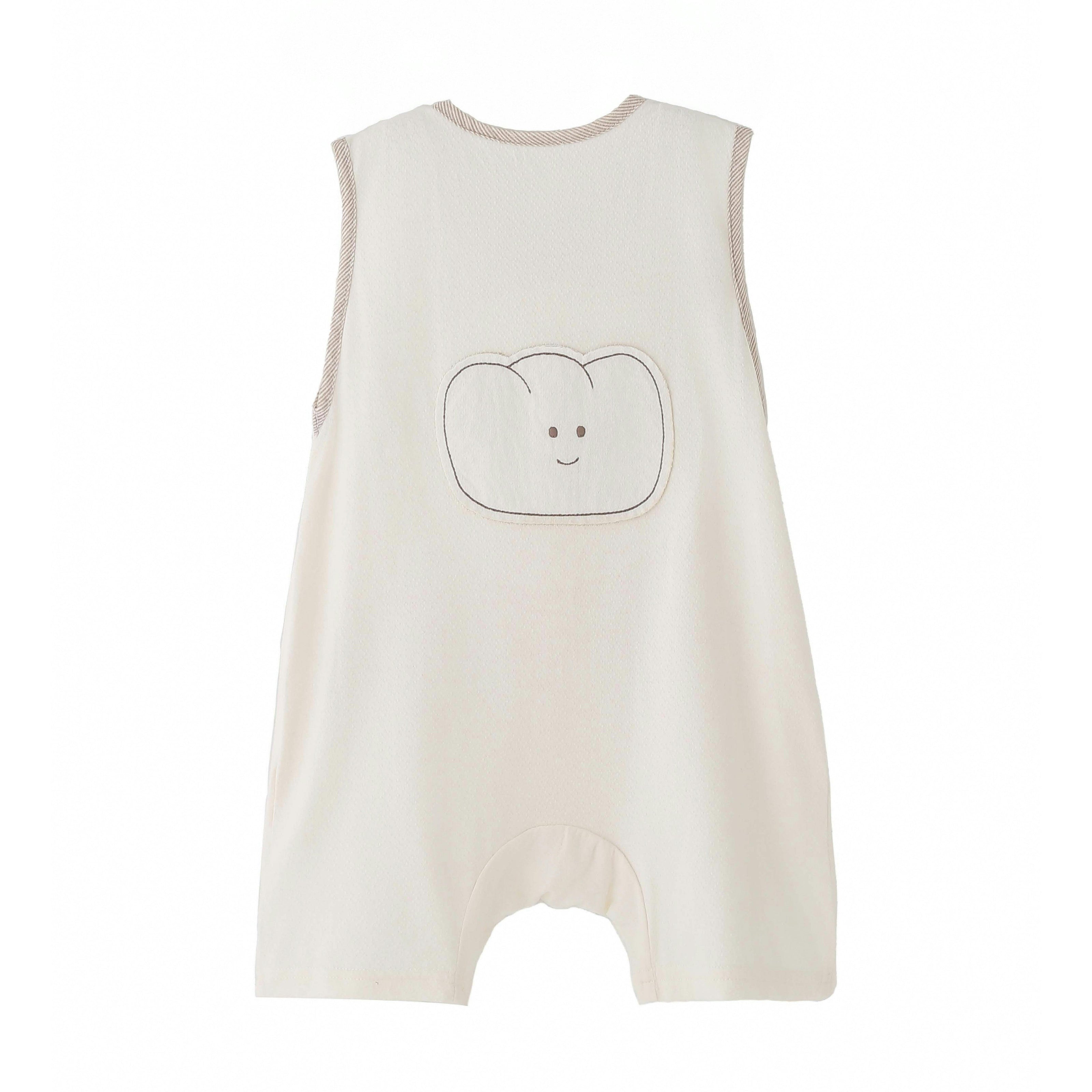 Cream Bear Pocket Romper