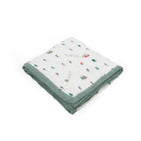 Cotton Muslin Quilted Throw - Powder Party
