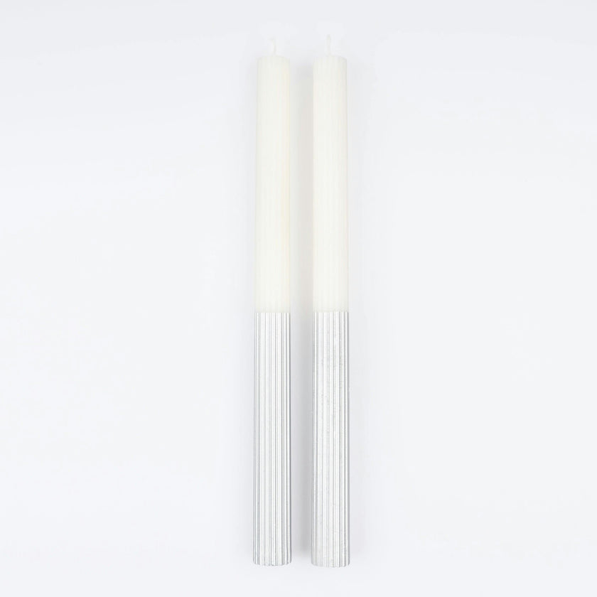 Silver Dipped Table Candles