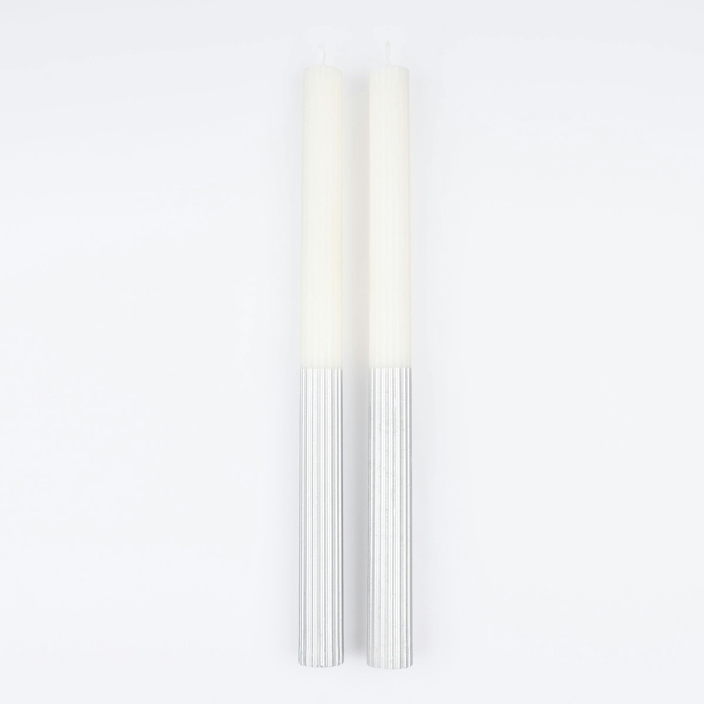 Silver Dipped Table Candles