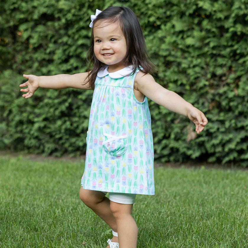 Printed Knit Tulip Pocket Dress