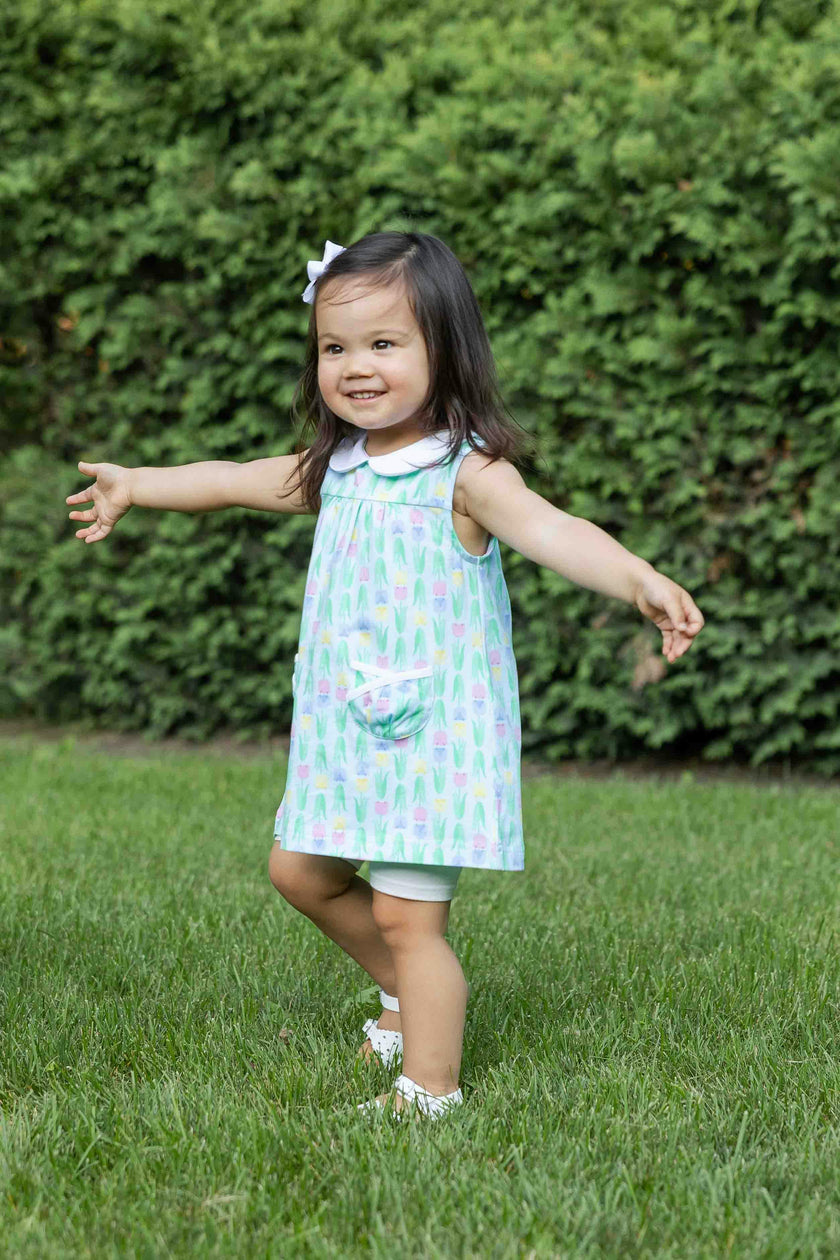 Printed Knit Tulip Pocket Dress