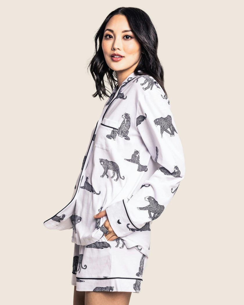 Women's Pima Long Sleeve Short Set in Panthère de Paris