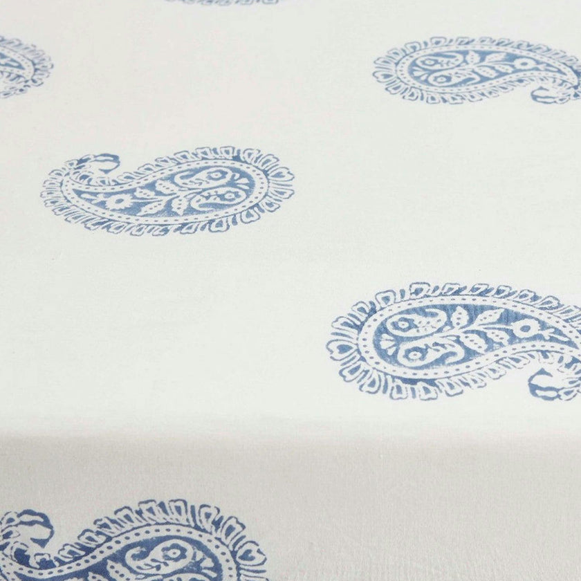 Block-Printed Cotton Fitted Crib Sheet