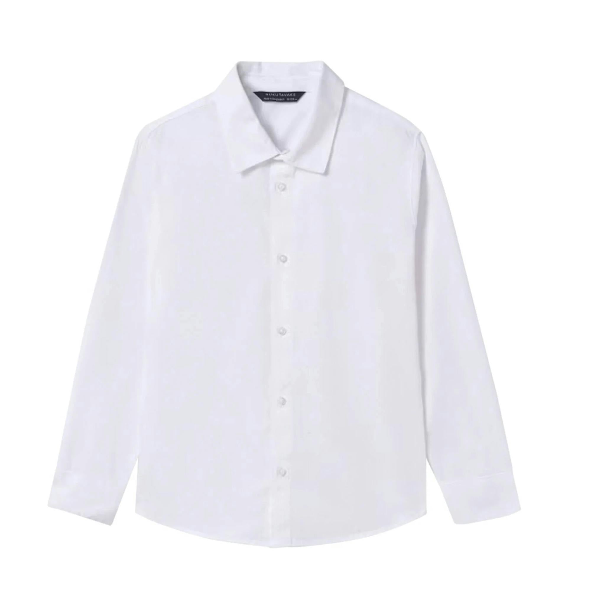 Boys White Long Sleeve Shirt