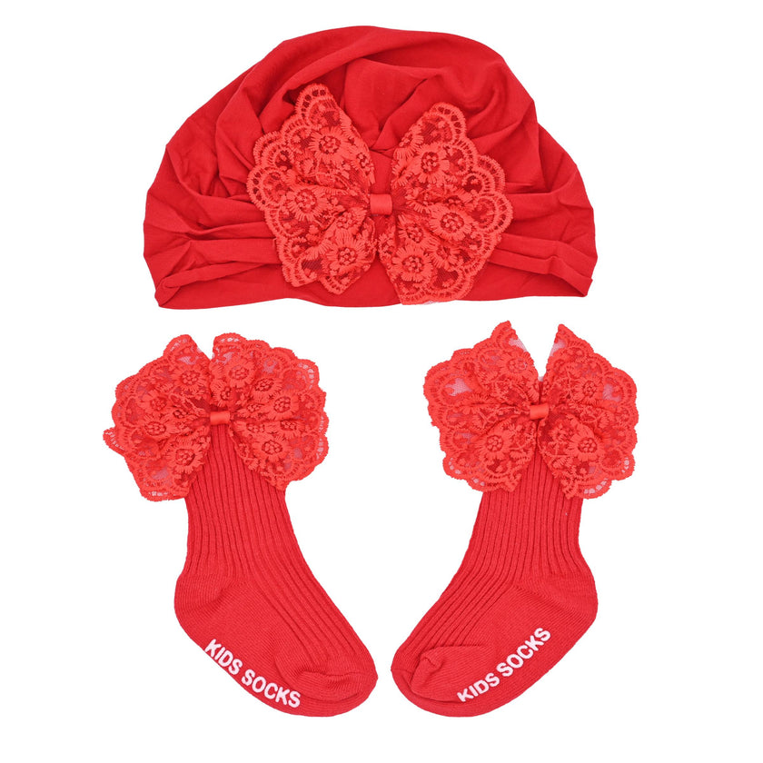 Red Lace Bow Gift Set