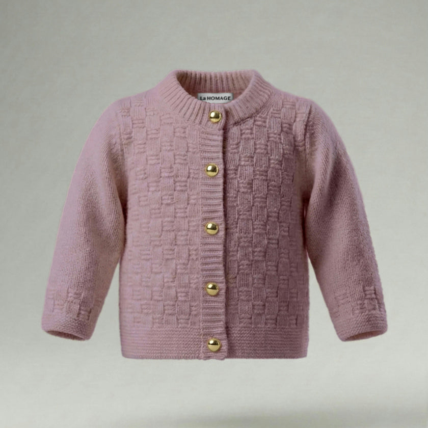 The Aspen Cashmere Baby Cardigan | Rose