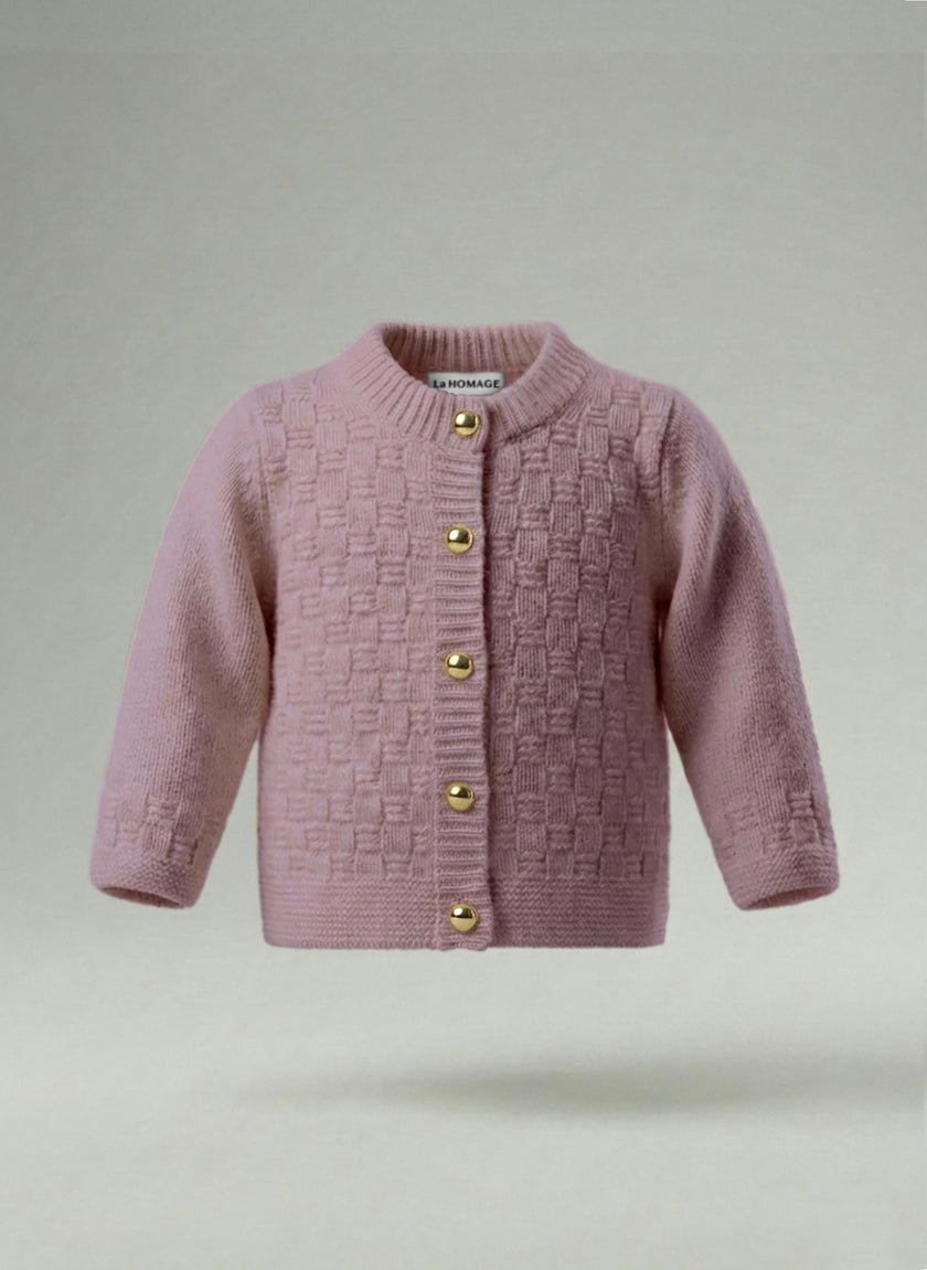 The Aspen Cashmere Baby Cardigan | Rose