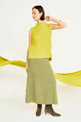 Estes Boucle Knit Skirt in Matcha