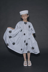 Coral Reef Dress White&Black Flower Print