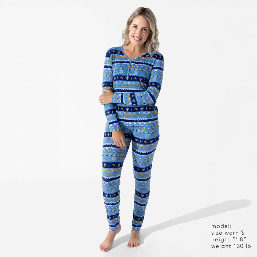 Hanukkah Fair Isle Bamboo Women's Pajama Set