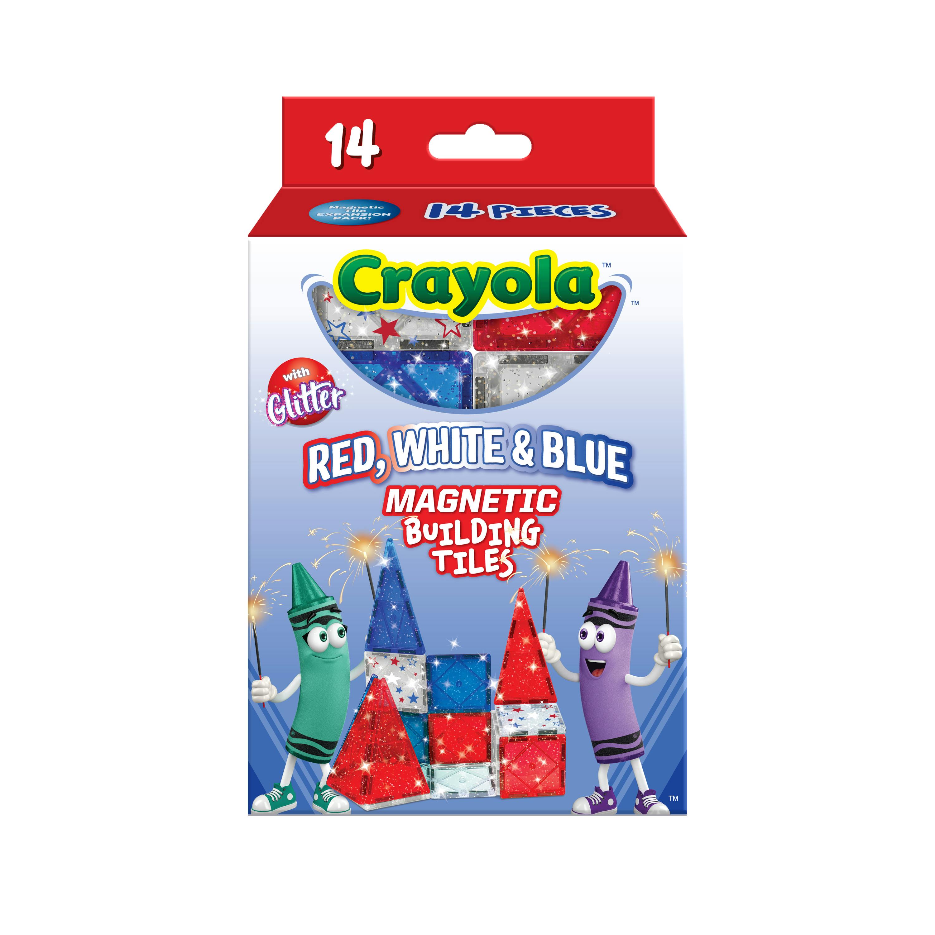 Crayola Red White Blue Magnetic Tiles 14pc