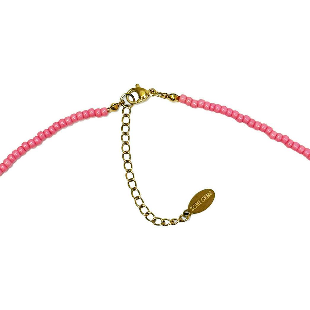Love Pink Bead Necklace