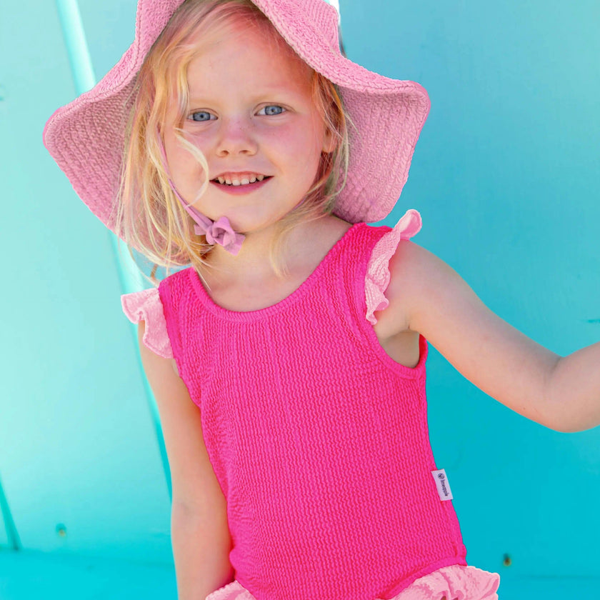 Toddler Crinkle Sunhat - Candy Pink
