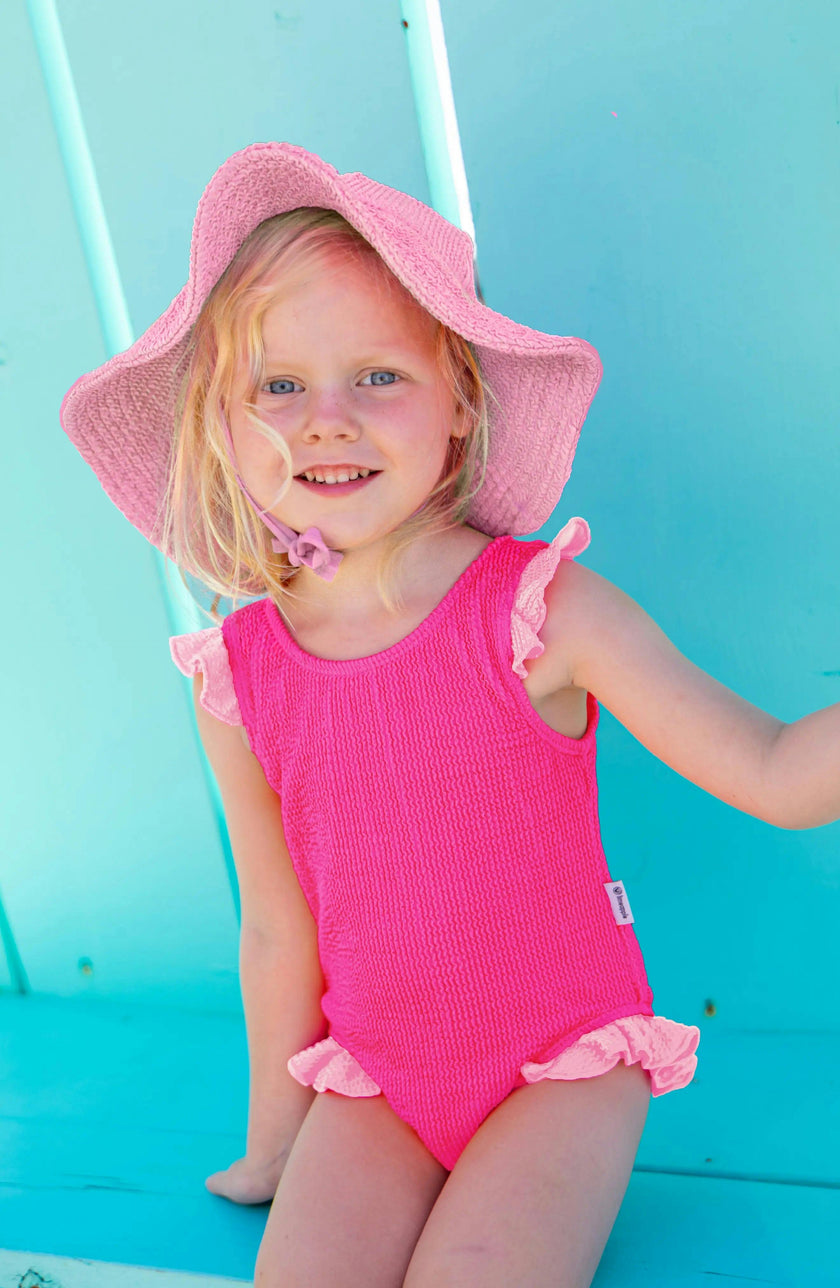 Toddler Crinkle Sunhat - Candy Pink