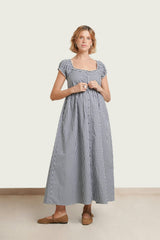 Lily Gingham Maternity & Nursing Dress