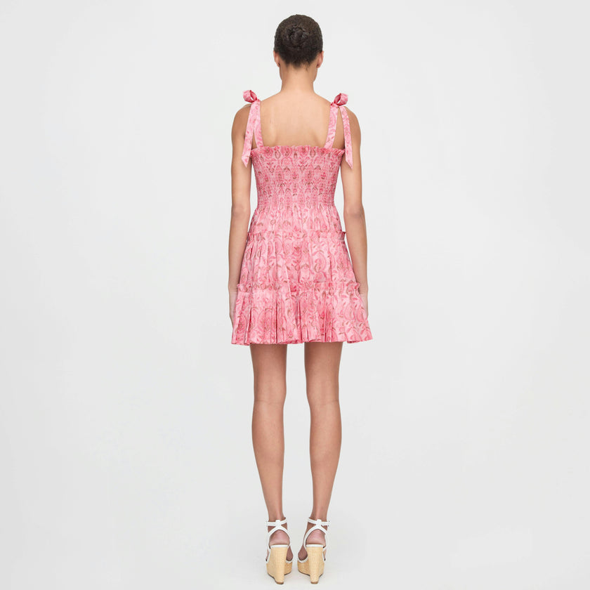 The Ribbon Charlotte Nap Dress - Pink Palm Ikat