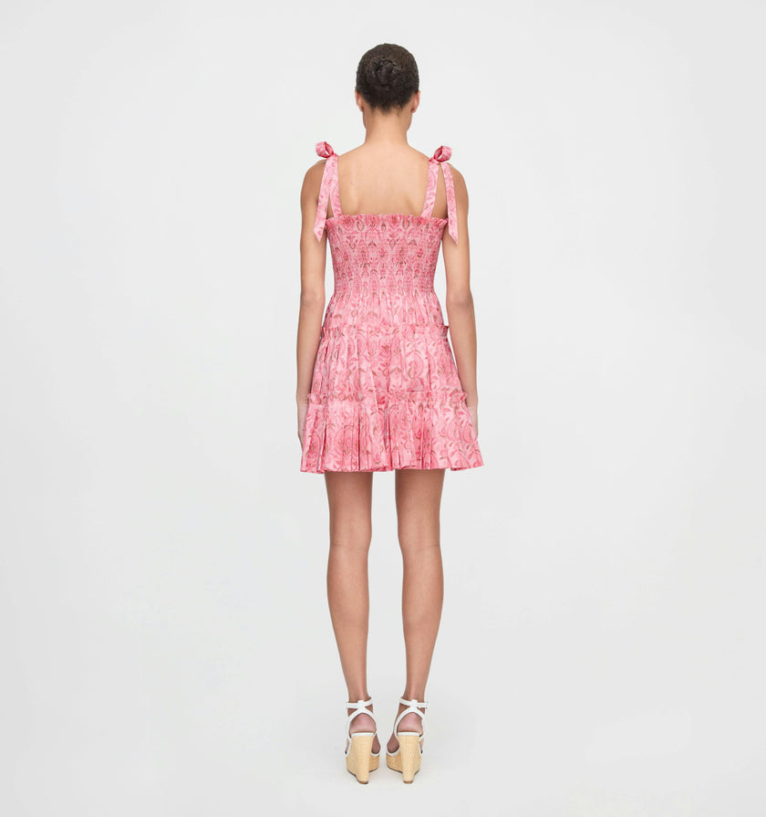 The Ribbon Charlotte Nap Dress - Pink Palm Ikat