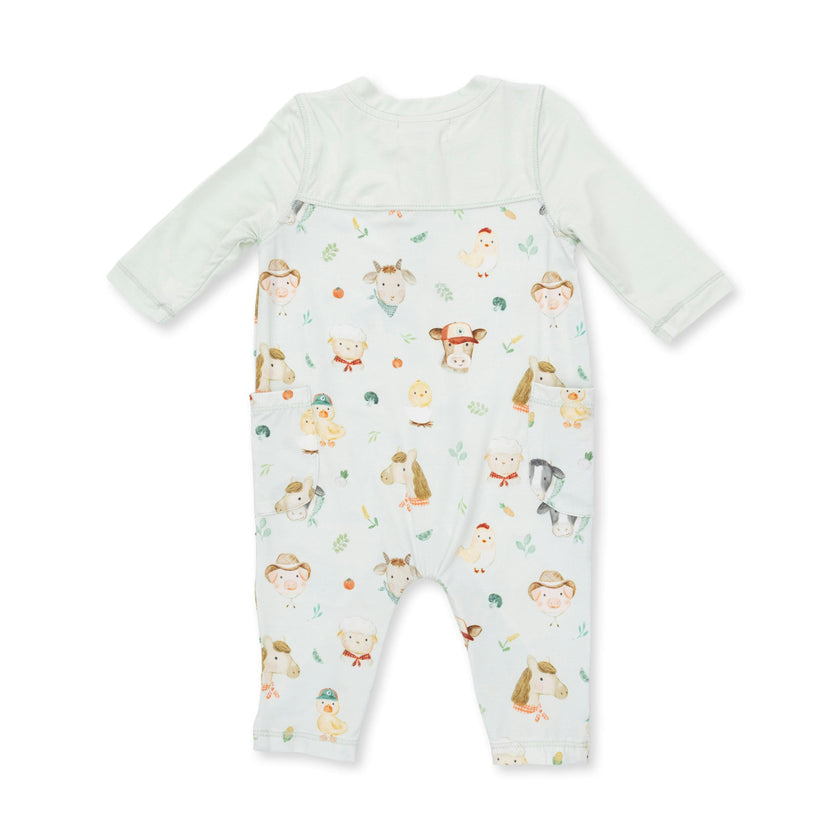 Baby Farm Faces - Romper with Contrast Sleeves