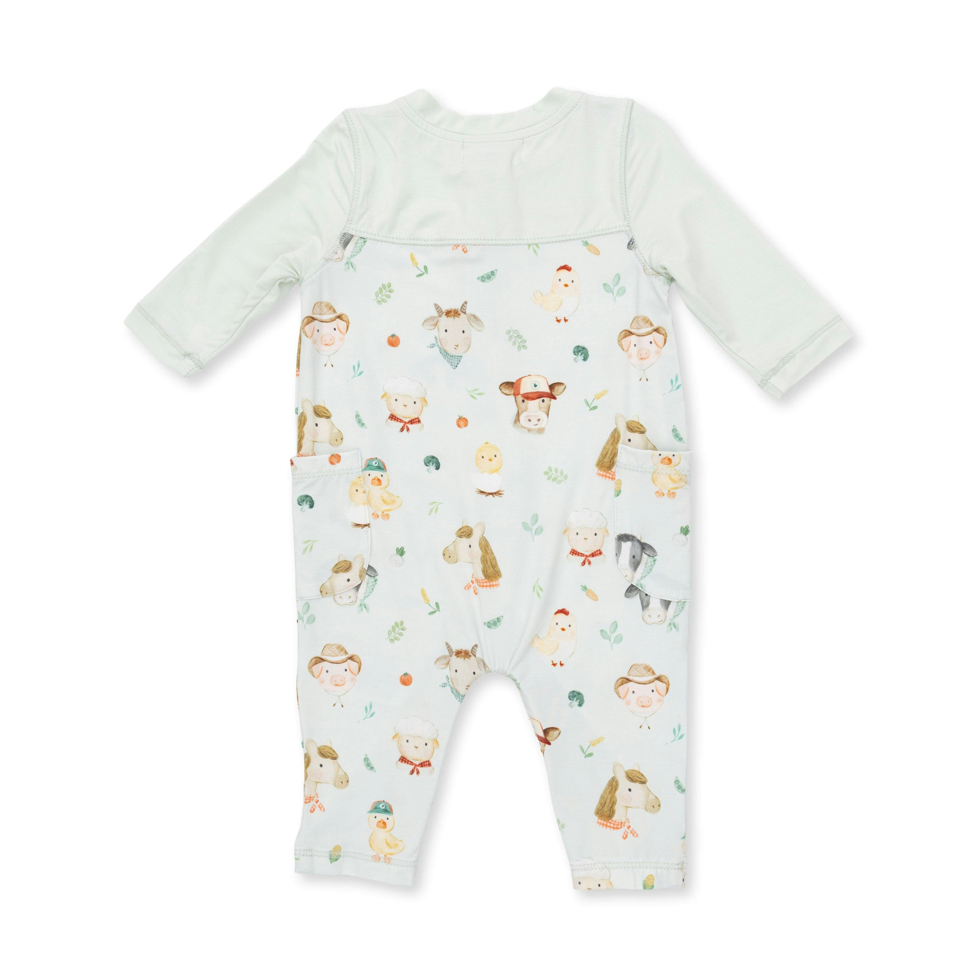 Baby Farm Faces - Romper with Contrast Sleeves