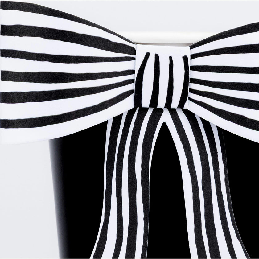 Black & White Stripy Bow Cups