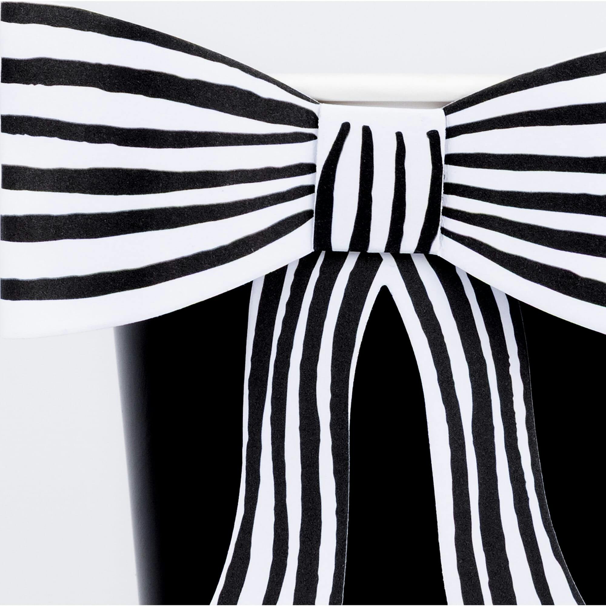 Black & White Stripy Bow Cups