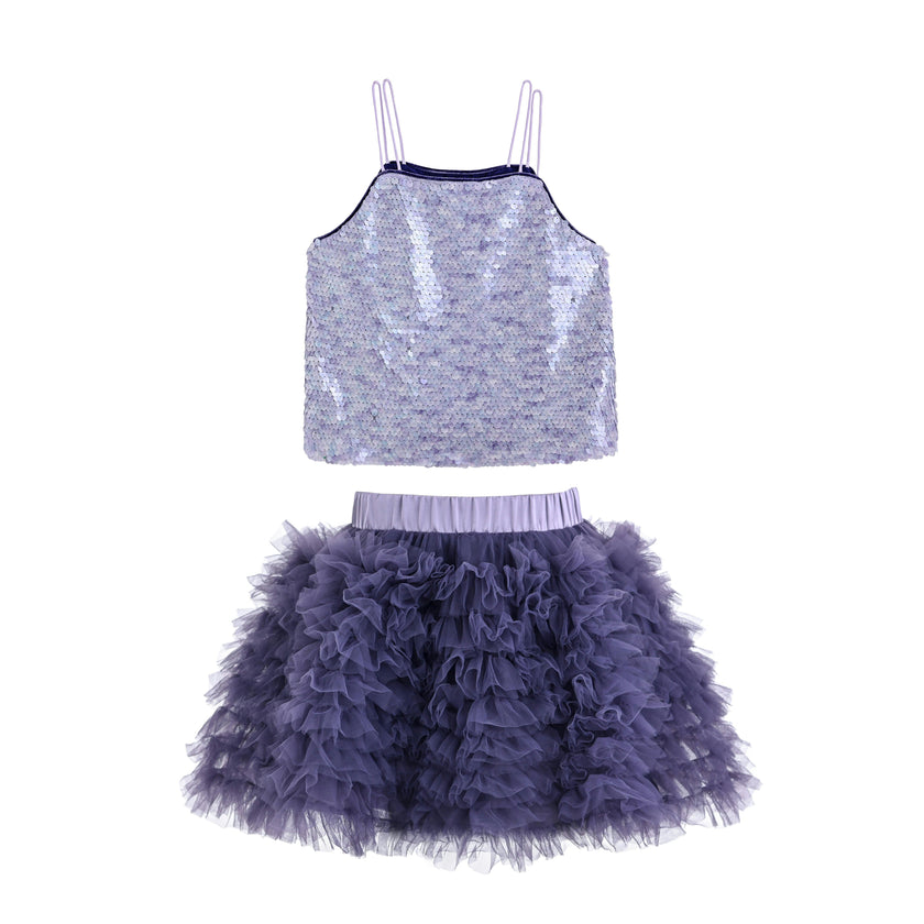 Purple Henrietta Sequin Tulle Set