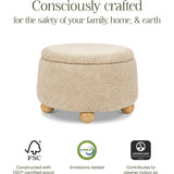 Tuffet Storage Ottoman in Chai Shearling with Honey Ball Feet
