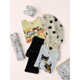 Ink Wash Kitty Graphic Tee, Blue