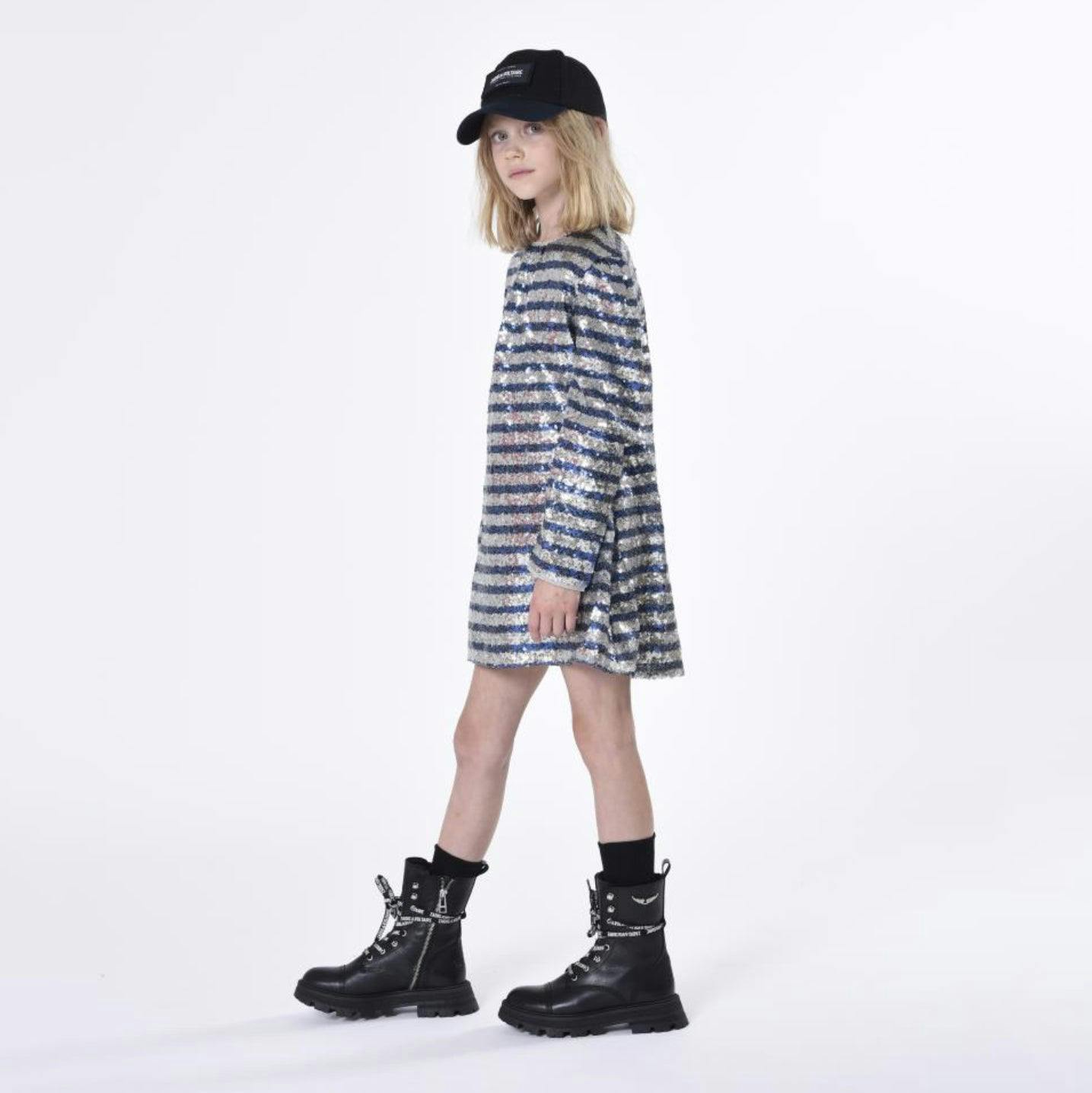 Logo-Print Laces Leather Combat Boots