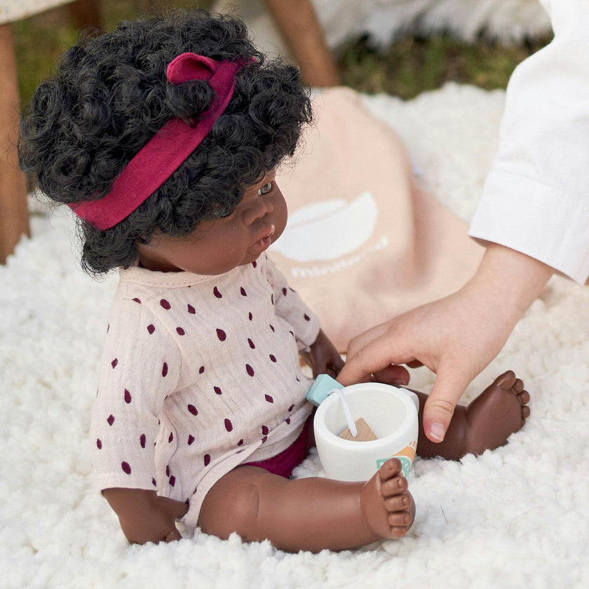 Baby Girl Doll with Dark Skin 15 inch
