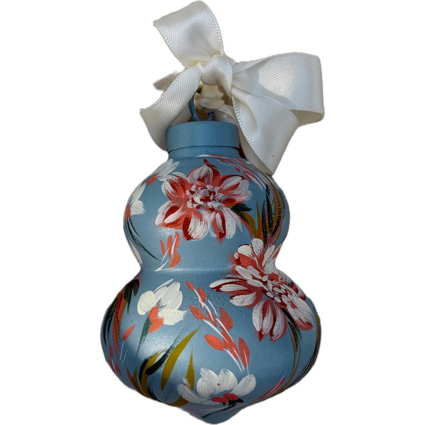 Frosted Blue Dahlia Ornament