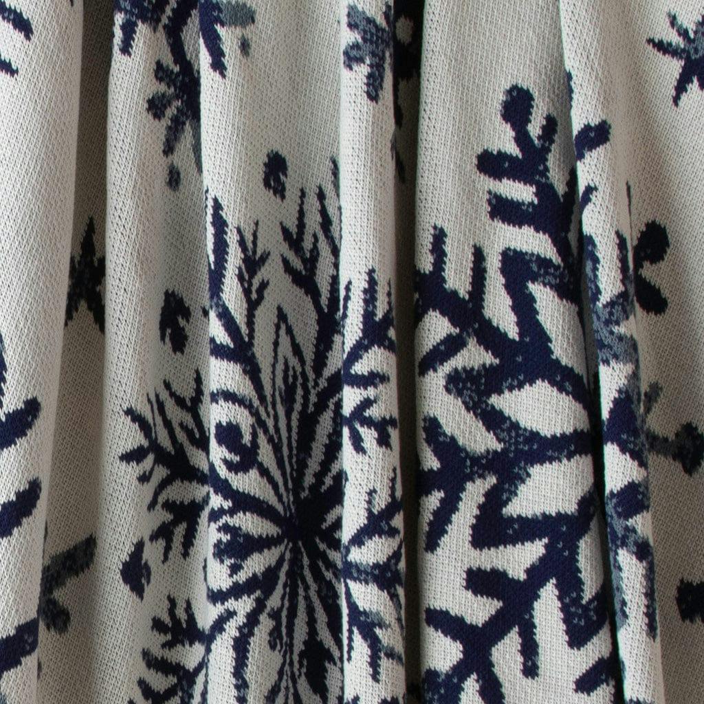 Cotton Sustainable Knit Throw | Nordic Snowflakes