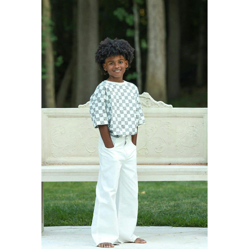 Organic Cotton Cropped Denim Wide Leg