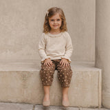Organic Ruffle Neck Top - Oat