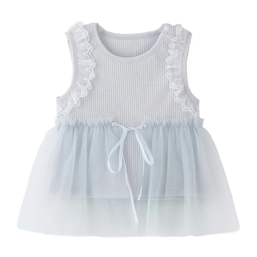 Blue Lace Tulle Dress