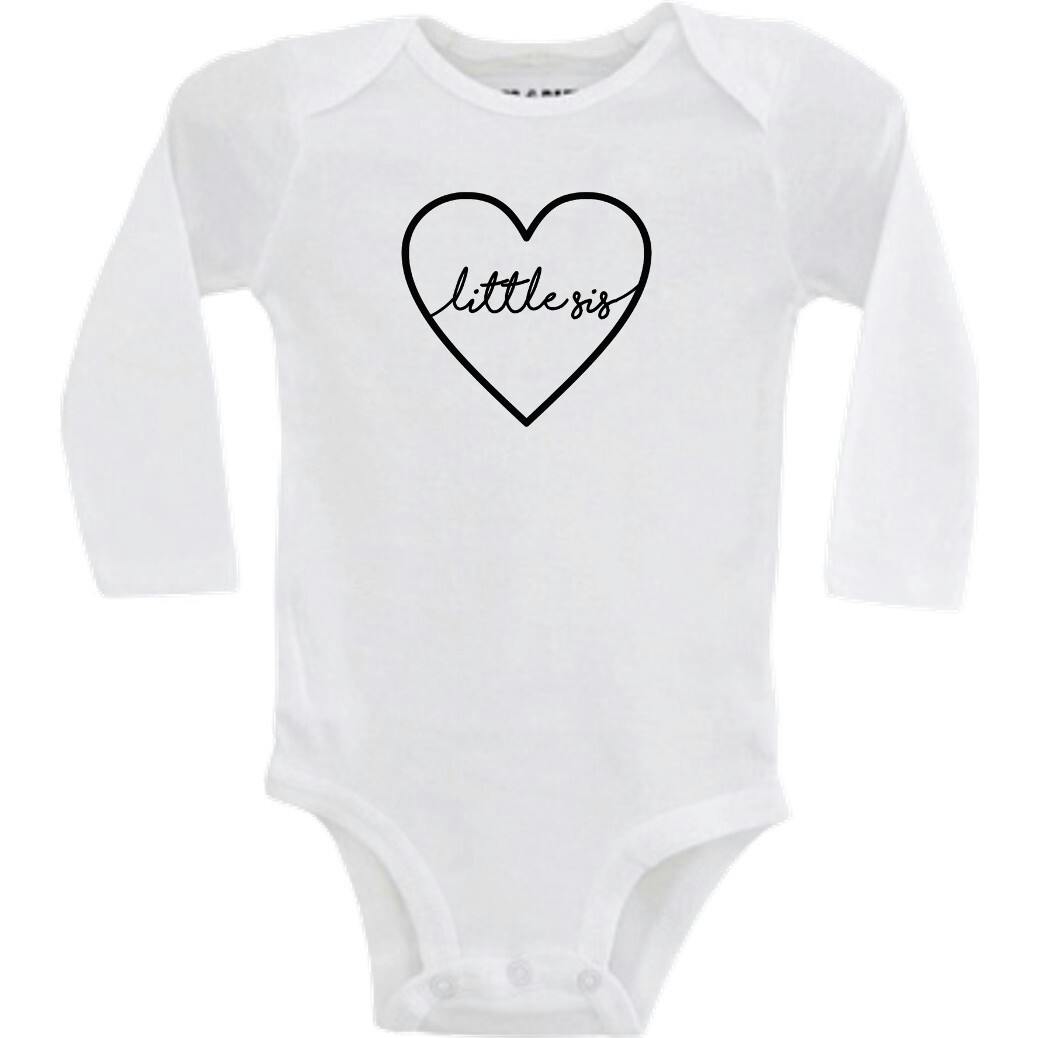 Little Sis Baby Bodysuit, White