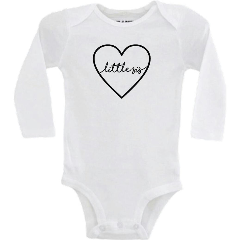 Little Sis Baby Bodysuit, White