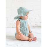 Wren Seersucker Bubble Romper - Laguna Gingham
