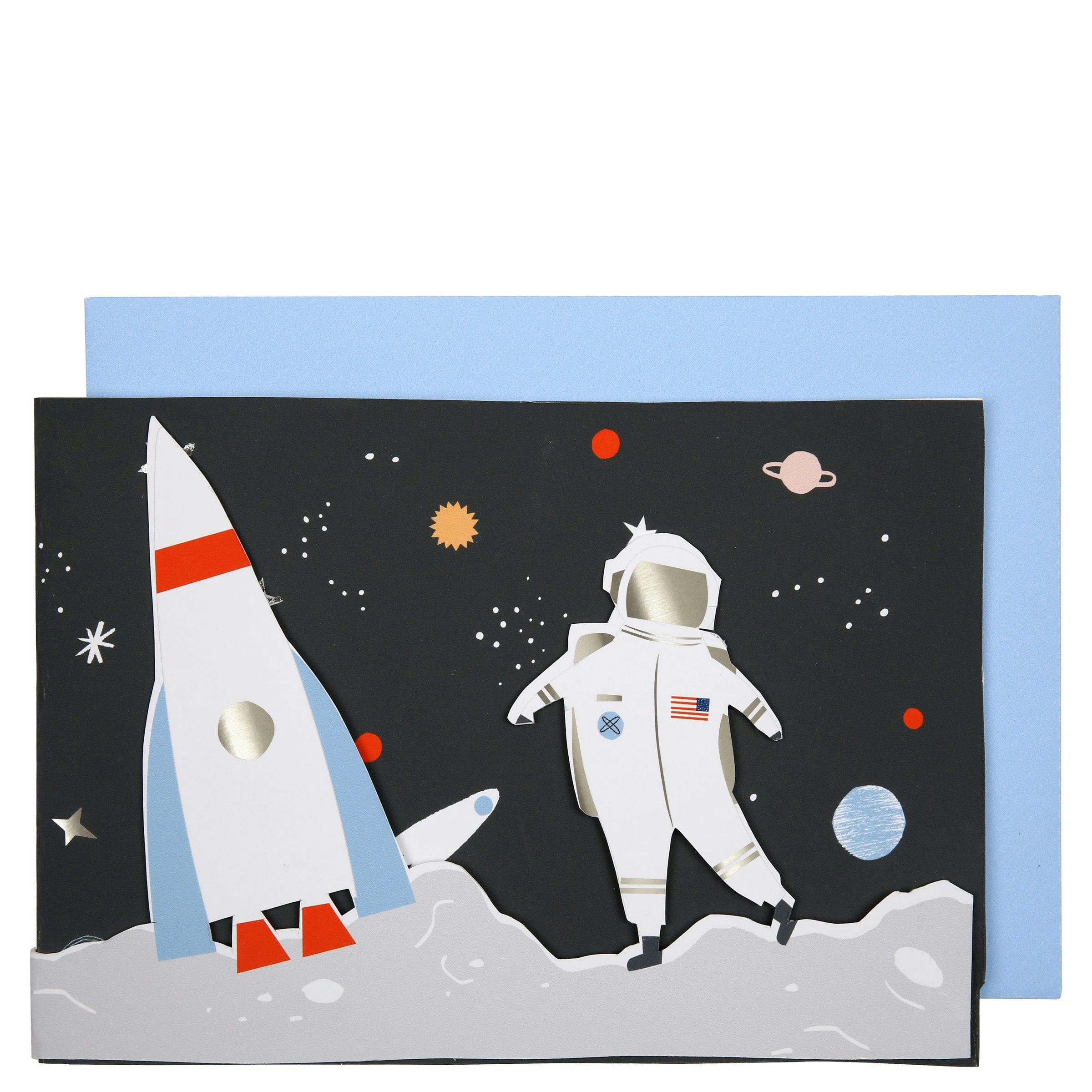 3d Space Scene Birthday Card