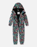 Kids Mid-Season One-Piece Outerwear Black Animal Print