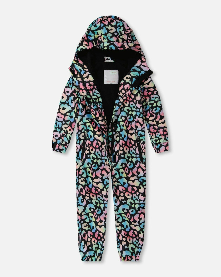 Kids Mid-Season One-Piece Outerwear Black Animal Print