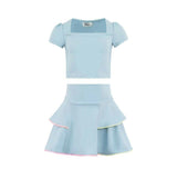 Baby Blue Soft Scuba Tennis Set