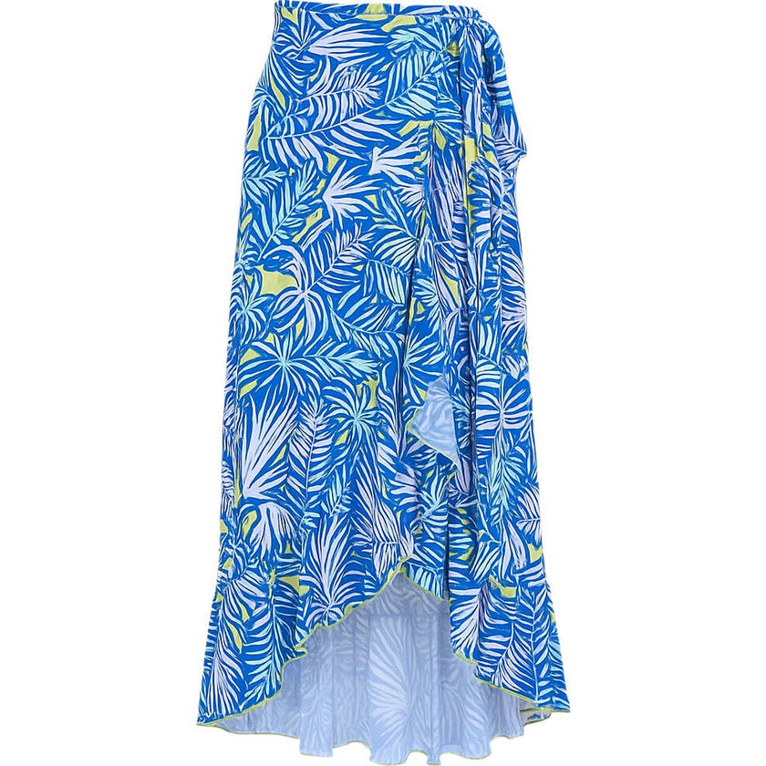 Women's Wrap Skirt - Palm Neon Print