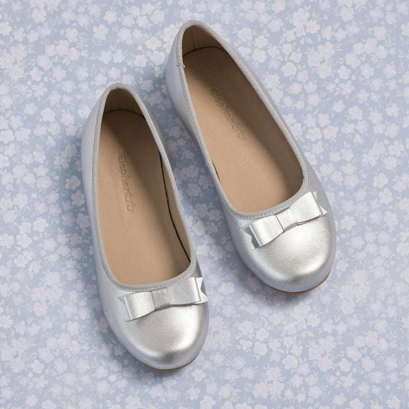 Camille Ballet Flat | Silver Leather