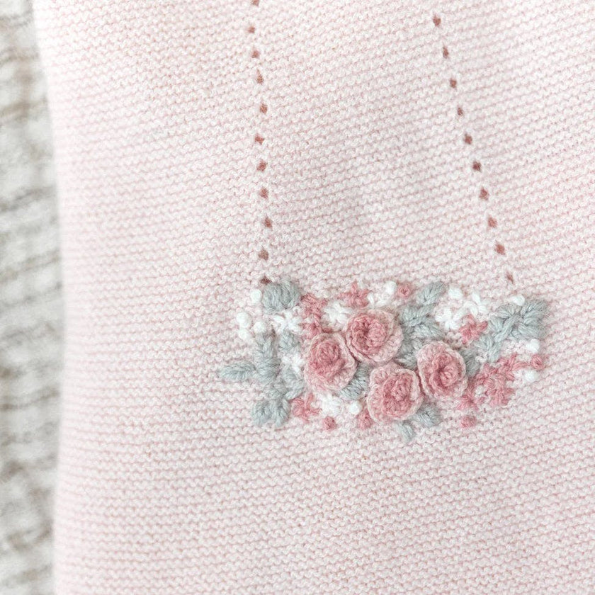 TARTINE ET CHOCOLAT Ruffle-Collar Embroidered Baby Set