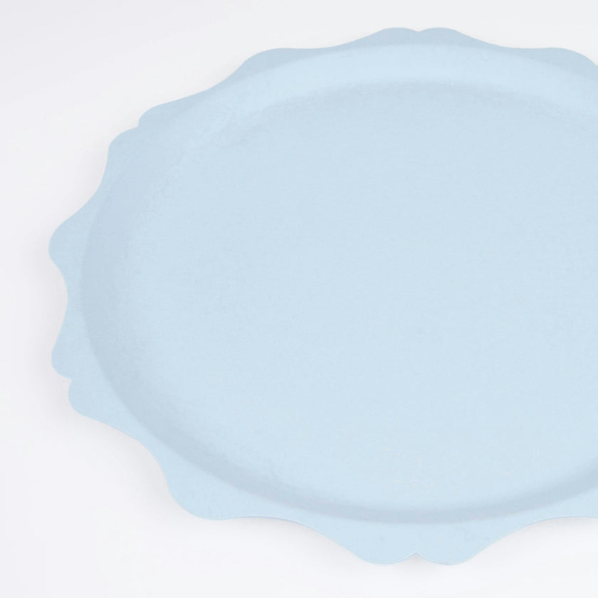 Blue Decorative Edge Compostable Dinner Plates