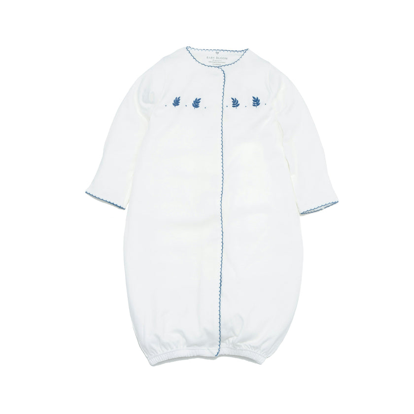 Organic Pima Baby Gown Palm Navy