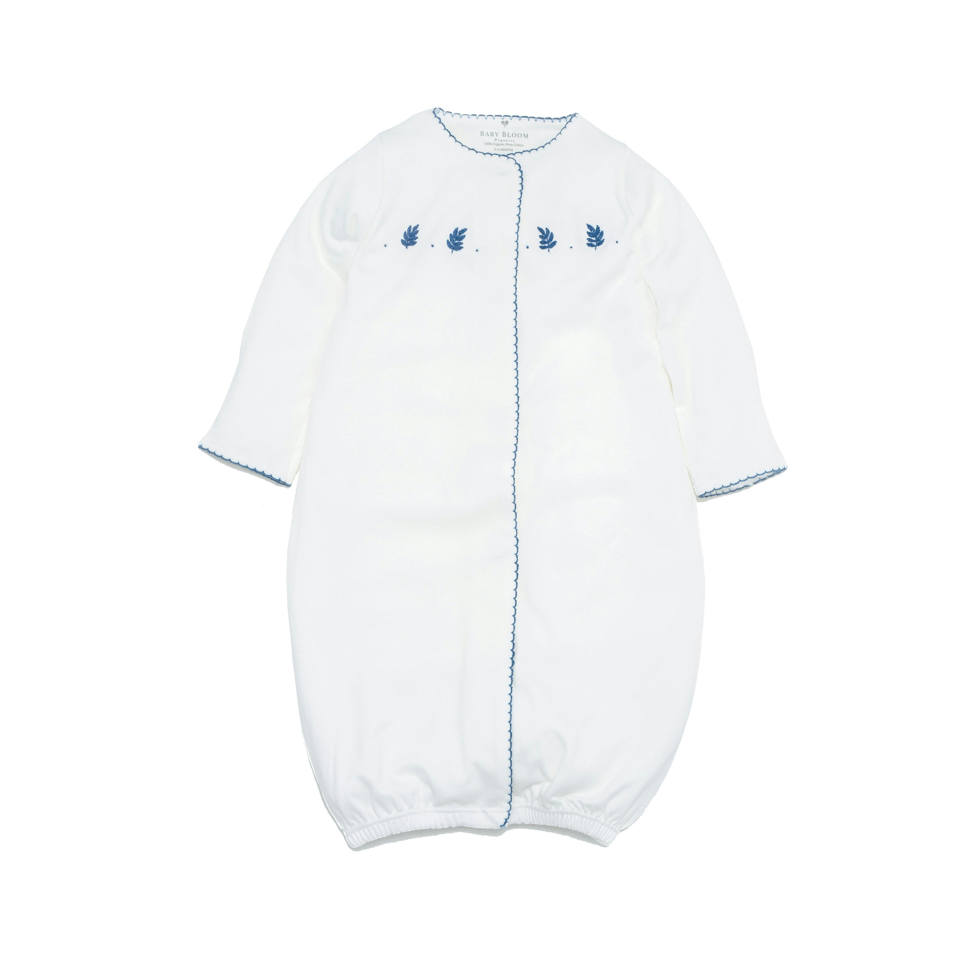 Organic Pima Baby Gown Palm Navy